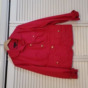Talbots Pink Jacket Gold Buttons Women’s Coat Collared, Size 12